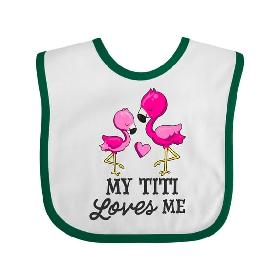 Inktastic My Titi Loves Me with Two Flamingos Boys or Girls Baby Bib