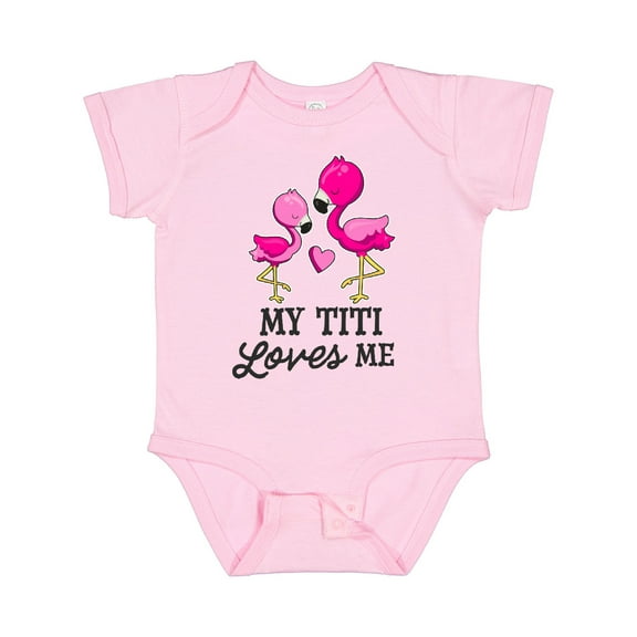 Inktastic My Titi Loves Me with Two Flamingos Boys or Girls Baby Bodysuit