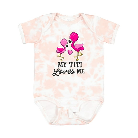 Inktastic My Titi Loves Me with Two Flamingos Boys or Girls Baby Bodysuit
