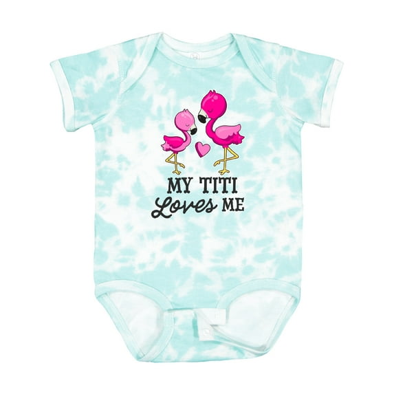 Inktastic My Titi Loves Me with Two Flamingos Boys or Girls Baby Bodysuit