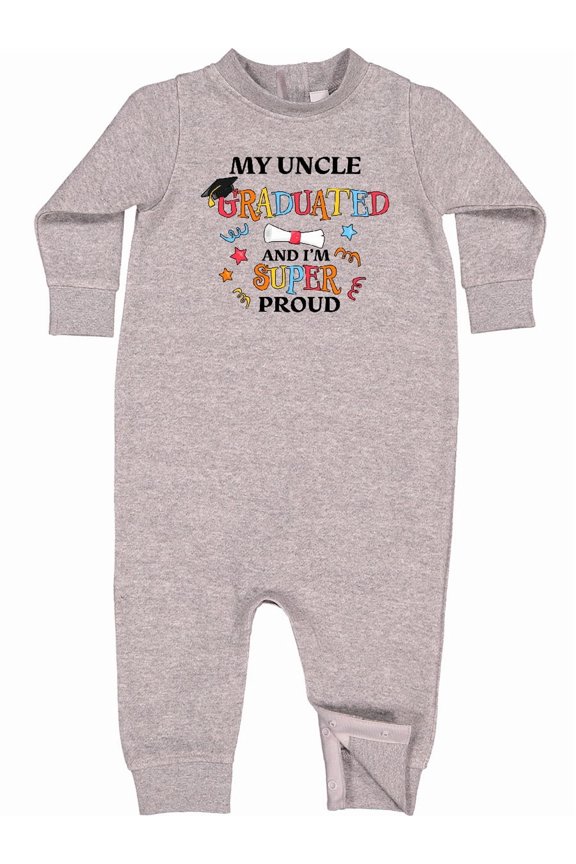 My Uncle Graduated and I'm Super Proud Baby Fleece Romper