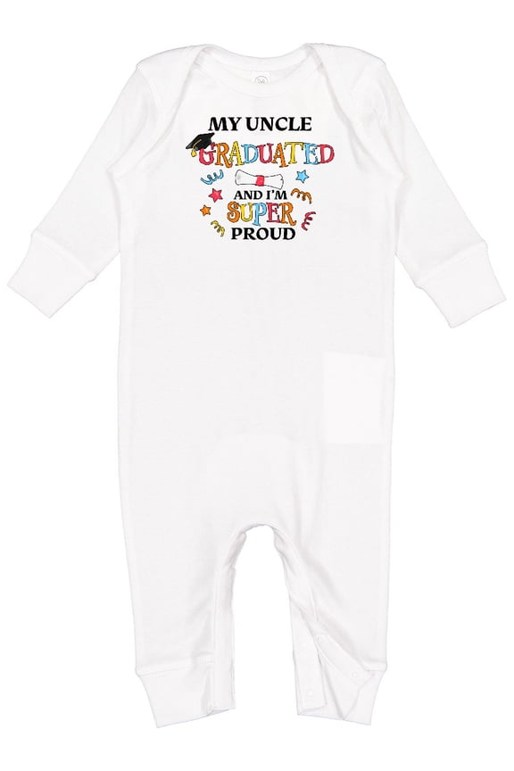 My Uncle Graduated and I'm Super Proud Baby Romper Coveralls