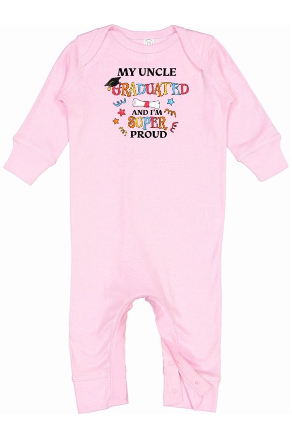 My Uncle Graduated and I'm Super Proud Baby Romper Coveralls