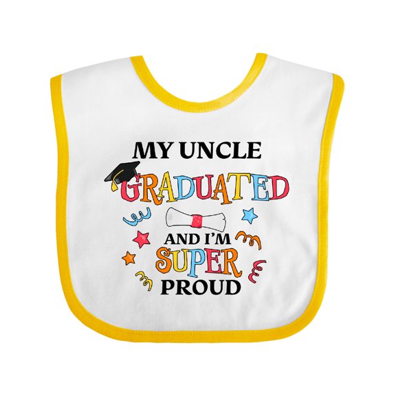 Inktastic My Uncle Graduated and I'm Super Proud Boys or Girls Baby Bib