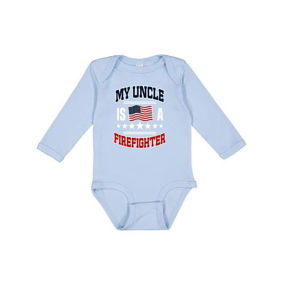 Inktastic My Uncle is a Firefighter Nephew Boys or Girls Long Sleeve Baby Bodysuit