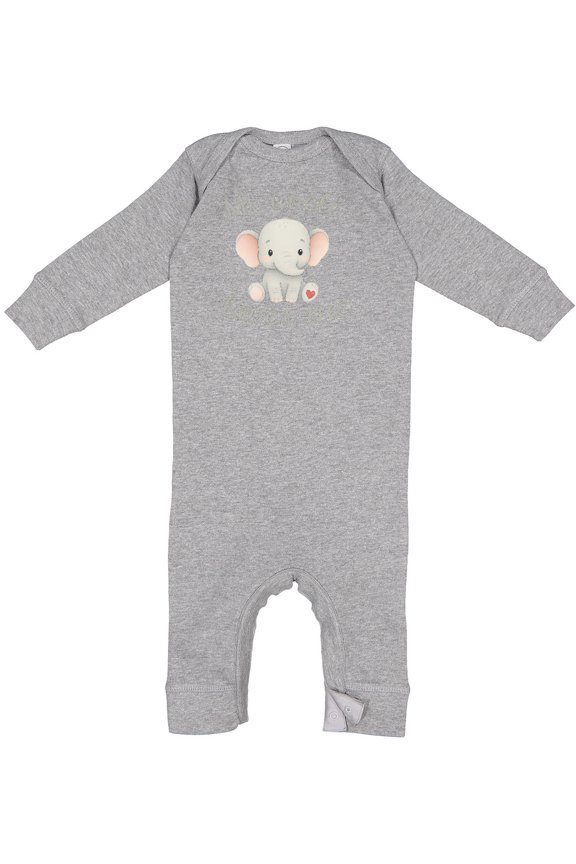 My Uncle Loves Me Cute Elephant Baby Romper Coveralls
