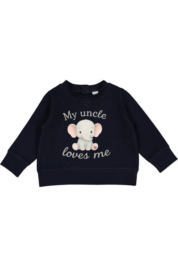 My Uncle Loves Me Cute Elephant Baby Sweatshirt