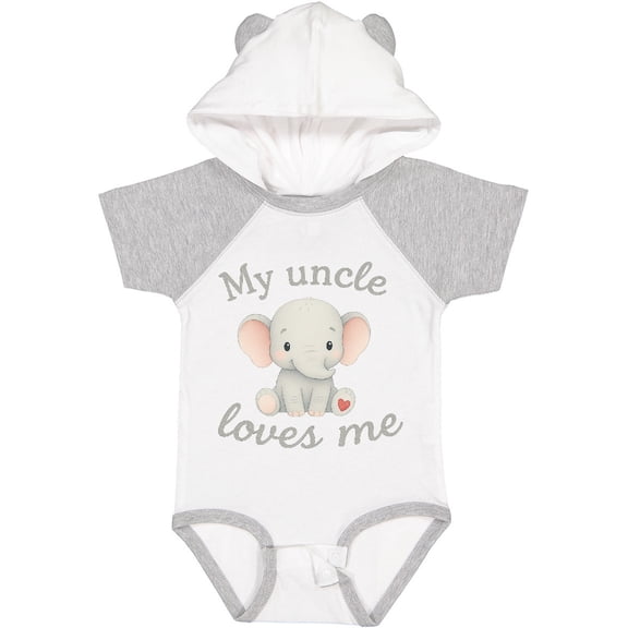Inktastic My Uncle Loves Me Cute Elephant Boys or Girls Baby Bodysuit