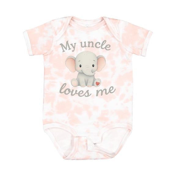 Inktastic My Uncle Loves Me Cute Elephant Boys or Girls Baby Bodysuit