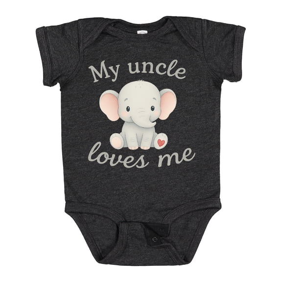 Inktastic My Uncle Loves Me Cute Elephant Boys or Girls Baby Bodysuit