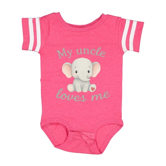 Inktastic My Uncle Loves Me Cute Elephant Boys or Girls Baby Bodysuit