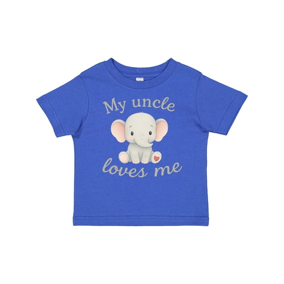 Inktastic My Uncle Loves Me Cute Elephant Boys or Girls Baby T-Shirt