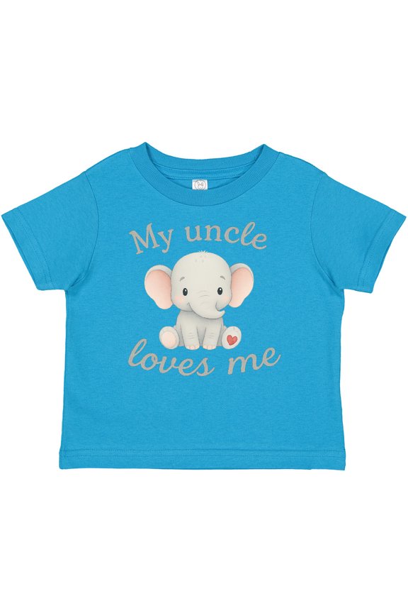 My Uncle Loves Me Cute Elephant Boys or Girls Baby T-Shirt