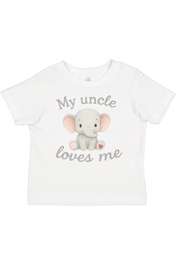 My Uncle Loves Me Cute Elephant Boys or Girls Baby T-Shirt