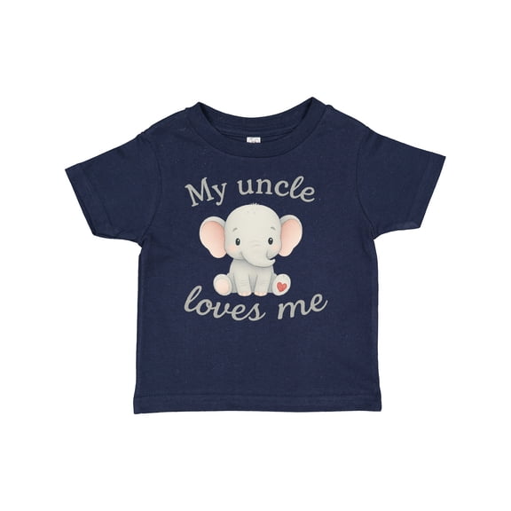 Inktastic My Uncle Loves Me Cute Elephant Boys or Girls Baby T-Shirt