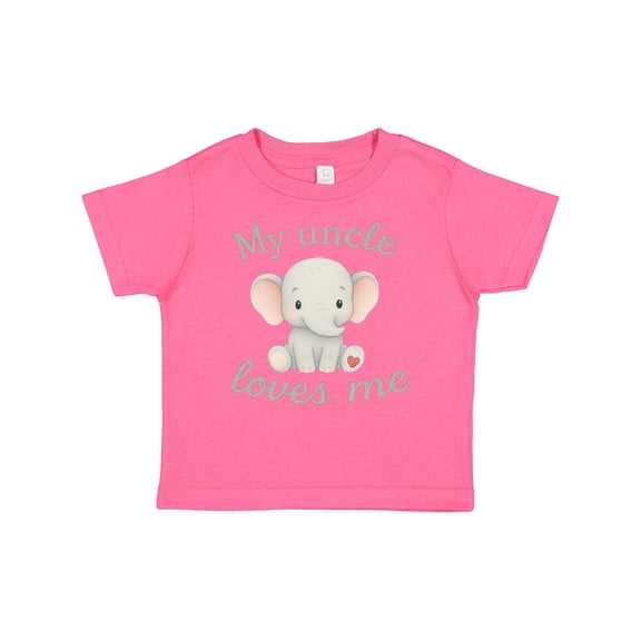 Inktastic My Uncle Loves Me Cute Elephant Boys or Girls Baby T-Shirt