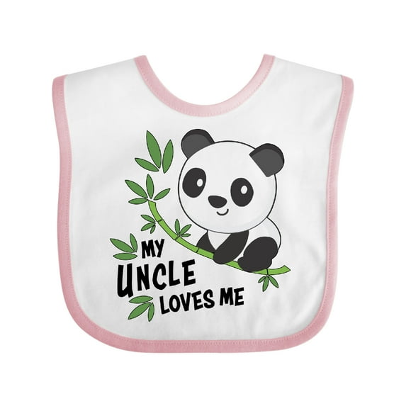 Inktastic My Uncle Loves Me Cute Panda Boys or Girls Baby Bib