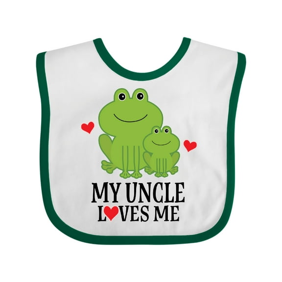 Inktastic My Uncle Loves Me Frog Boys or Girls Baby Bib