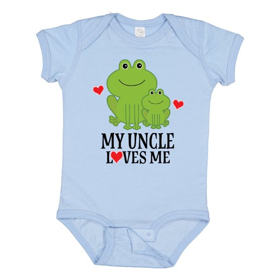 Inktastic My Uncle Loves Me Frog Boys or Girls Baby Bodysuit