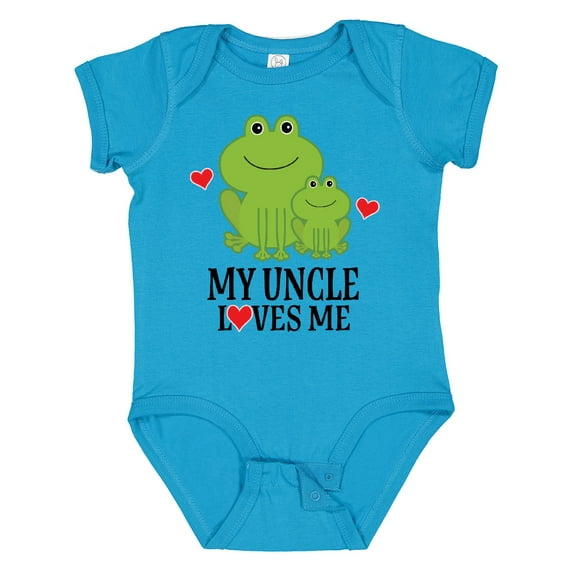 Inktastic My Uncle Loves Me Frog Boys or Girls Baby Bodysuit