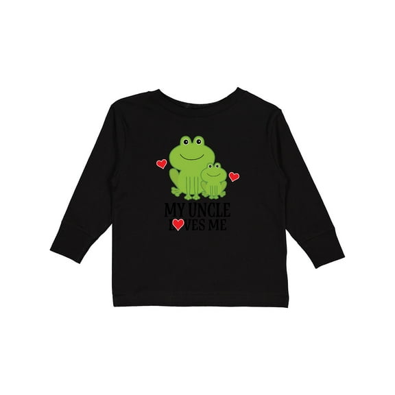 Inktastic My Uncle Loves Me Frog Boys or Girls Long Sleeve Toddler T-Shirt