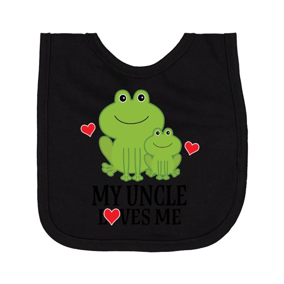 Inktastic My Uncle Loves Me Frog Newborn Bib