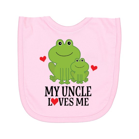 Inktastic My Uncle Loves Me Frog Newborn Bib