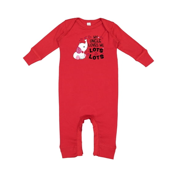 Inktastic My Uncle Loves Me Lots and Lots Cute Elephant Baby Romper Coveralls