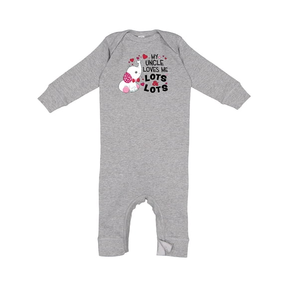 Inktastic My Uncle Loves Me Lots and Lots Cute Elephant Baby Romper Coveralls