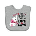 thumbnail image 1 of Inktastic My Uncle Loves Me Lots and Lots Cute Elephant Boys or Girls Baby Bib, 1 of 4