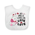 thumbnail image 1 of Inktastic My Uncle Loves Me Lots and Lots Cute Elephant Boys or Girls Baby Bib, 1 of 4