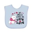 thumbnail image 1 of Inktastic My Uncle Loves Me Lots and Lots Cute Elephant Boys or Girls Baby Bib, 1 of 4