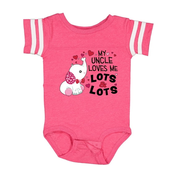 Inktastic My Uncle Loves Me Lots and Lots Cute Elephant Boys or Girls Baby Bodysuit