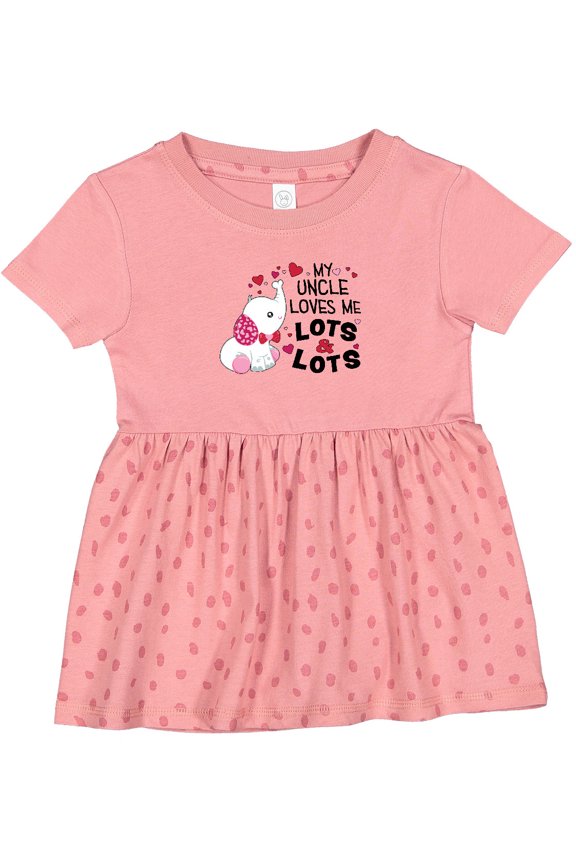 My Uncle Loves Me Lots and Lots Cute Elephant Girls Baby Dress