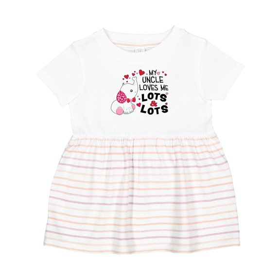 Inktastic My Uncle Loves Me Lots and Lots Cute Elephant Girls Baby Dress