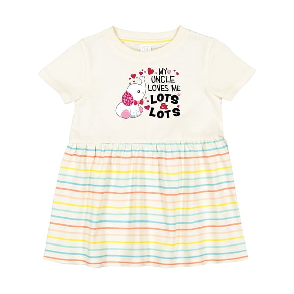 Inktastic My Uncle Loves Me Lots and Lots Cute Elephant Girls Baby Dress