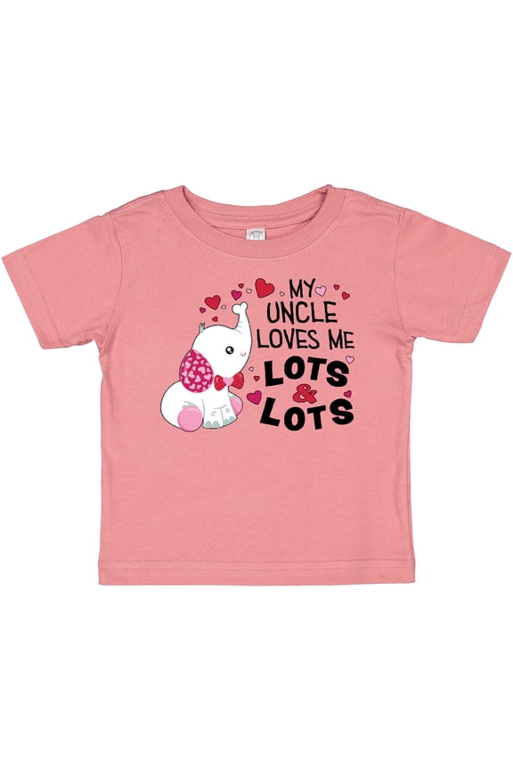 My Uncle Loves Me Lots and Lots Cute Elephant Boys or Girls Baby T-Shirt