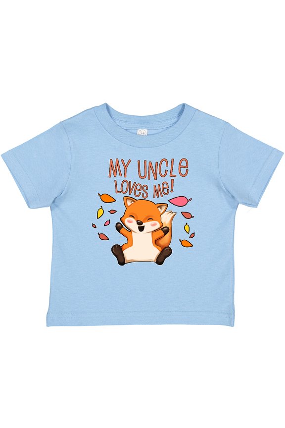 My Uncle Loves Me- cute baby fox Boys or Girls Baby T-Shirt