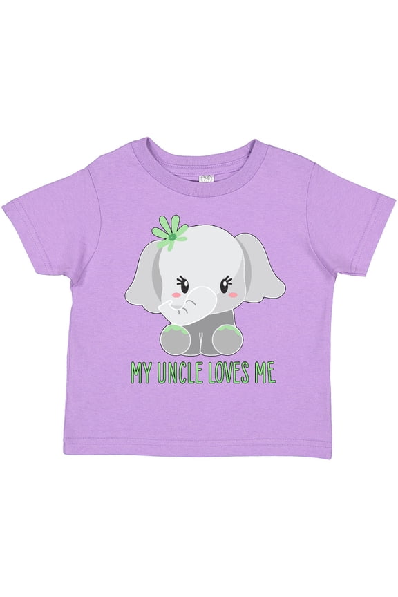 My Uncle Loves Me- cute elephant Boys or Girls Toddler T-Shirt