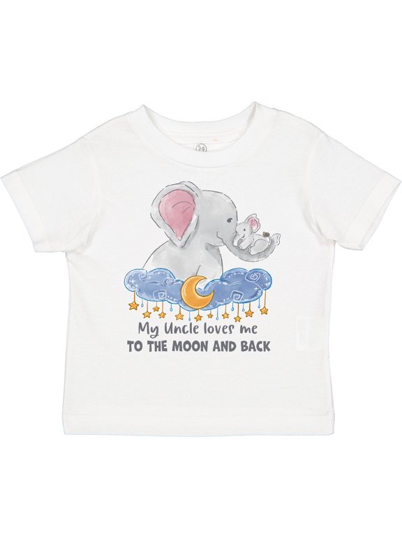 My Uncle Loves Me to the Moon and Back Elephant Family Boys or Girls Toddler T-Shirt