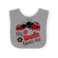 thumbnail image 1 of Inktastic My Uncle Loves Me with Cute Ladybugs Boys or Girls Baby Bib, 1 of 4