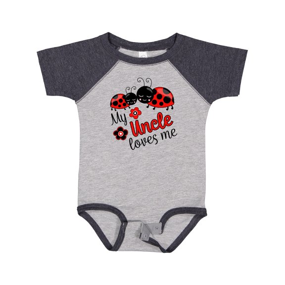 Inktastic My Uncle Loves Me with Cute Ladybugs Boys or Girls Baby Bodysuit