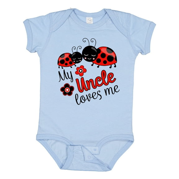 Inktastic My Uncle Loves Me with Cute Ladybugs Boys or Girls Baby Bodysuit