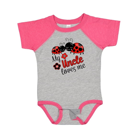 Inktastic My Uncle Loves Me with Cute Ladybugs Boys or Girls Baby Bodysuit