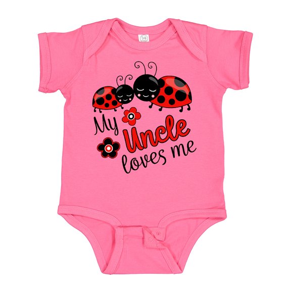 Inktastic My Uncle Loves Me with Cute Ladybugs Boys or Girls Baby Bodysuit