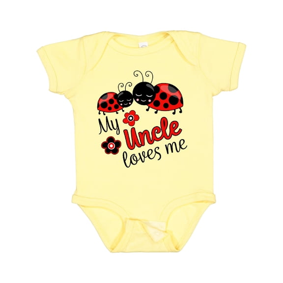 Inktastic My Uncle Loves Me with Cute Ladybugs Boys or Girls Baby Bodysuit