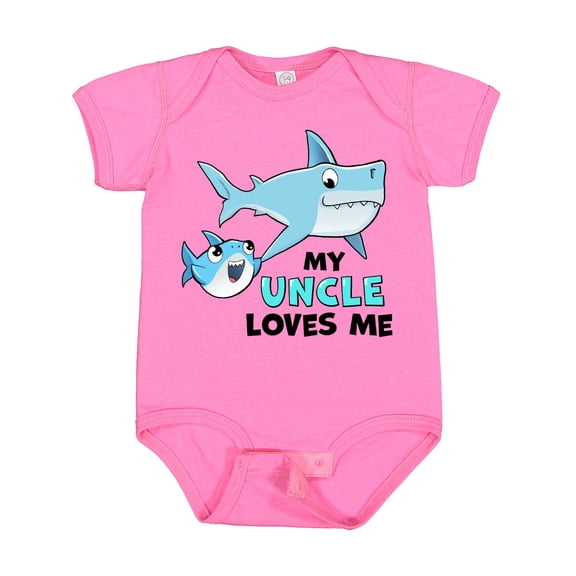 Inktastic My Uncle Loves Me with Cute Sharks Boys or Girls Baby Bodysuit