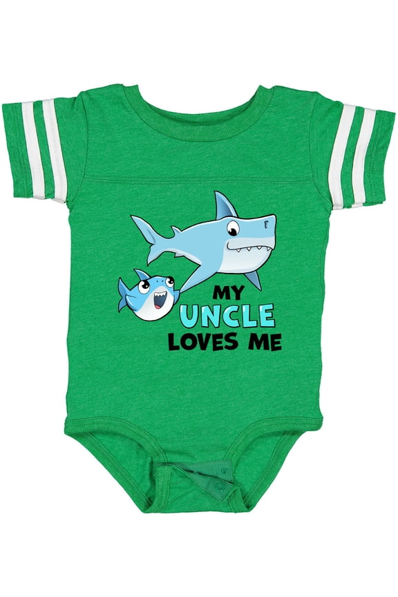 Inktastic My Uncle Loves Me with Cute Sharks Boys or Girls Baby Bodysuit