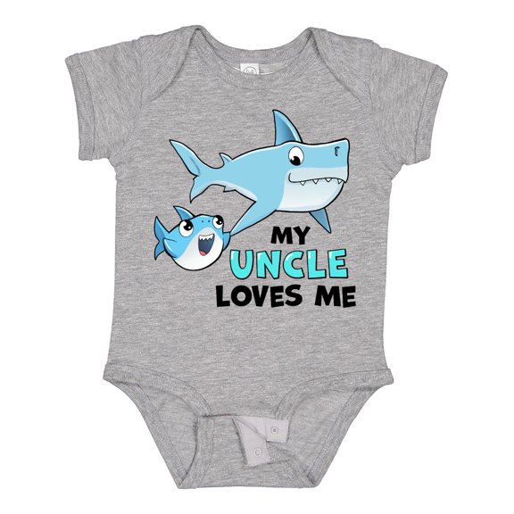 Inktastic My Uncle Loves Me with Cute Sharks Boys or Girls Baby Bodysuit