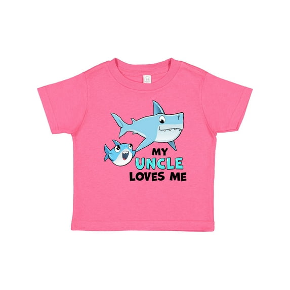 Inktastic My Uncle Loves Me with Cute Sharks Boys or Girls Baby T-Shirt
